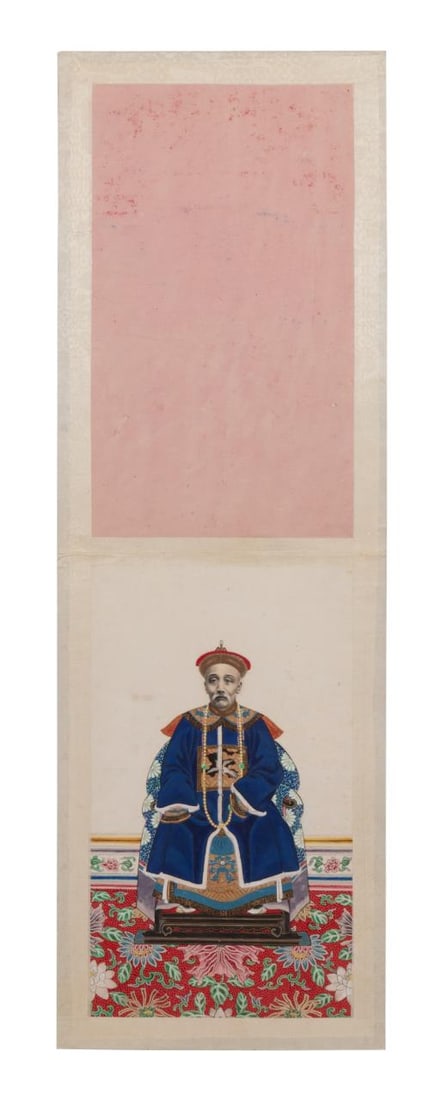 SMALL CHINESE UNFRAMED ANCESTOR PORTRAIT (1 of 5)