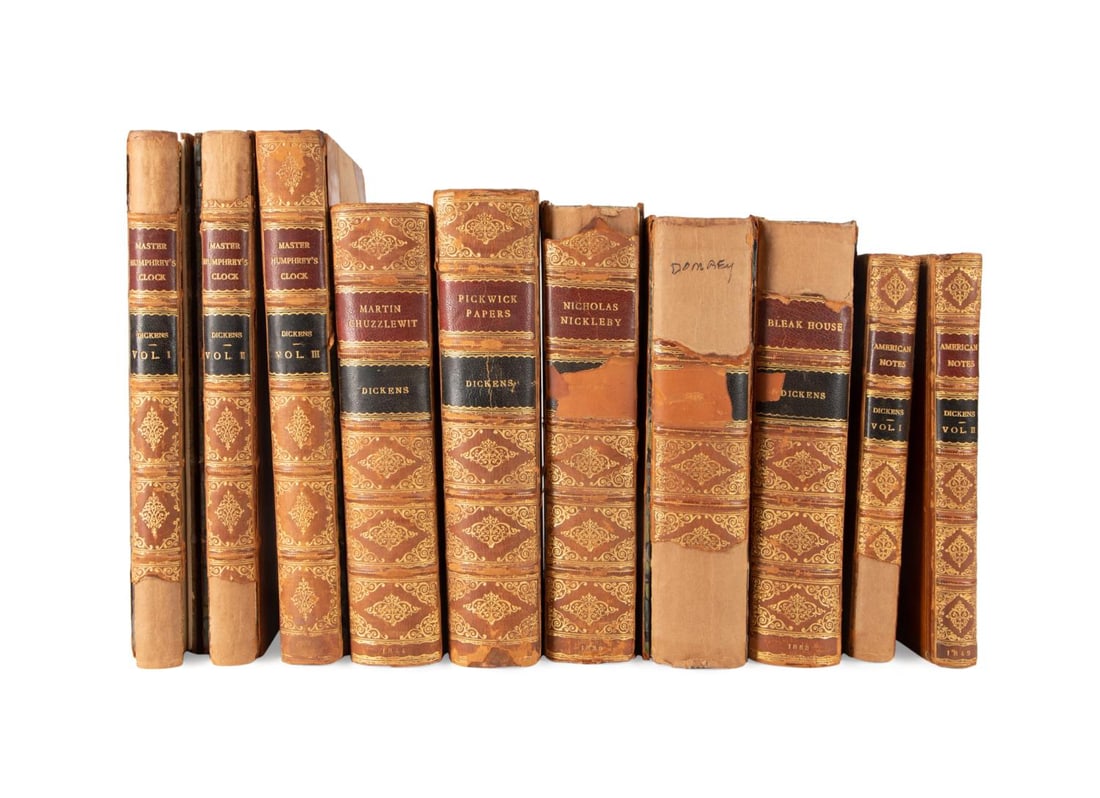 10VOL C. DICKENS, FINELY BOUND FIRST EDITIONS (1 of 7)
