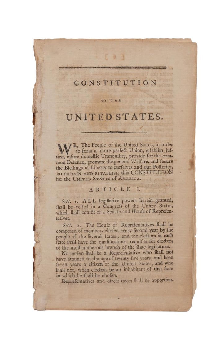 US CONSTITUTION FROM BOOK SET, RICHARD FOWELL (1 of 3)