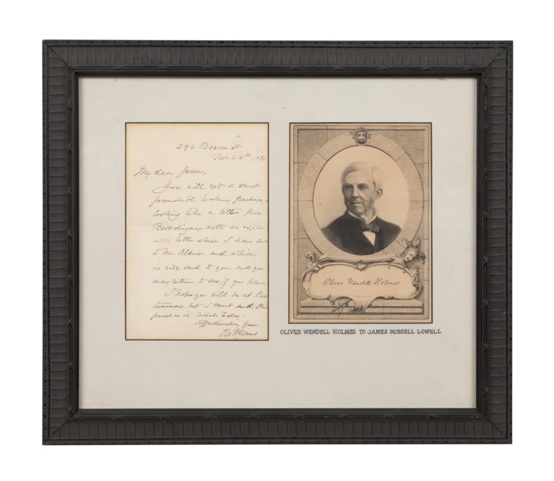 OLIVER WENDELL HOLMES HANDWRITTEN LETTER, 1886 (1 of 3)