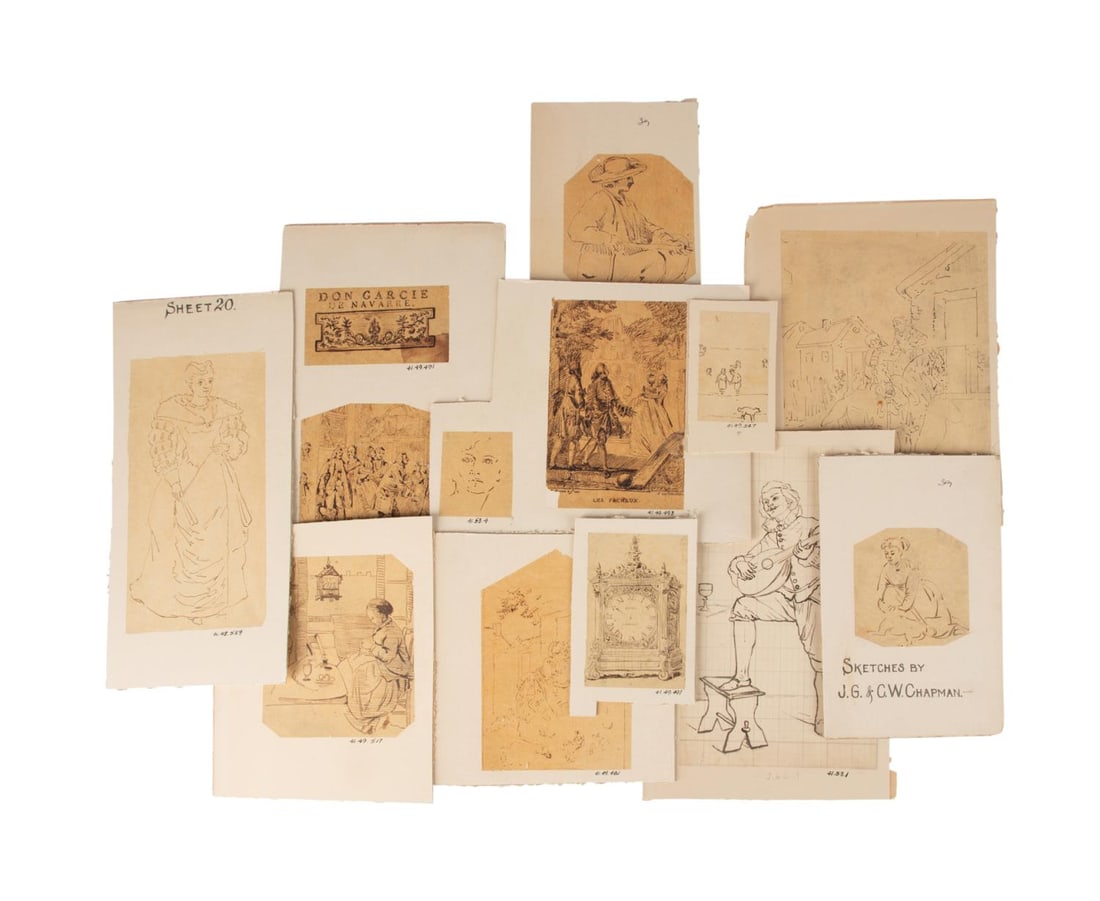 51PCS J.G. & C.W. CHAPMAN, SET OF INK DRAWINGS (1 of 5)