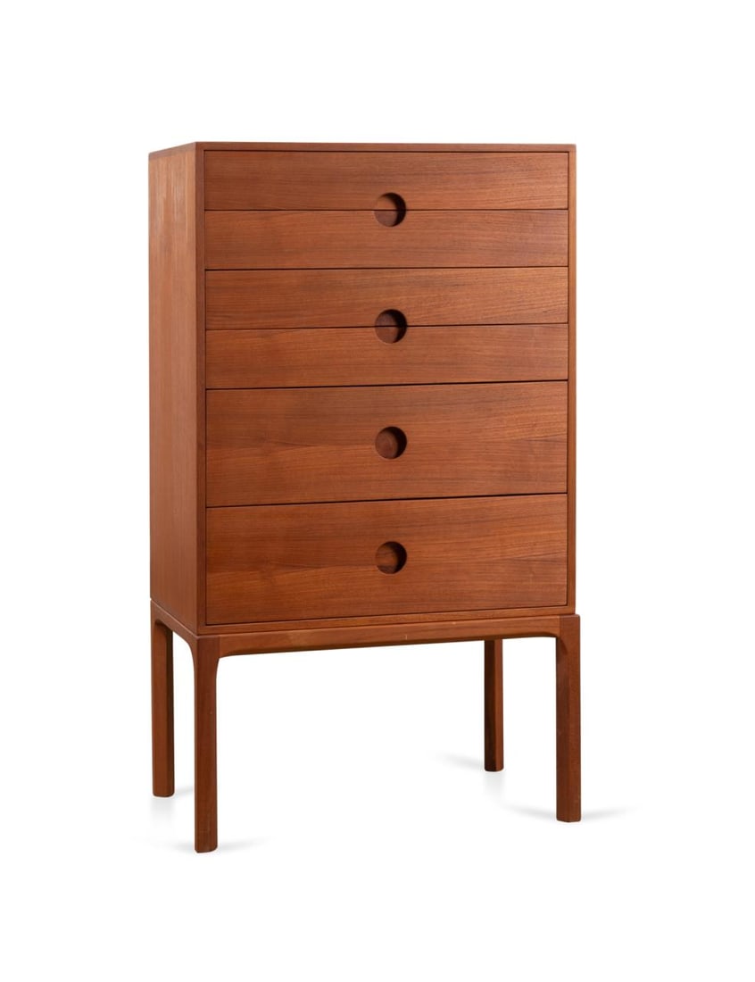 KAI KRISTIANSEN TEAK BUREAU ON STAND, MODEL 385 (1 of 7)