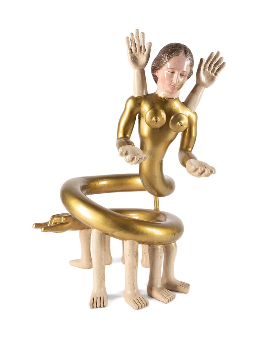 PEDRO FRIEDEBERG WOOD SURREAL FIGURAL SCULPTURE (1 of 8)