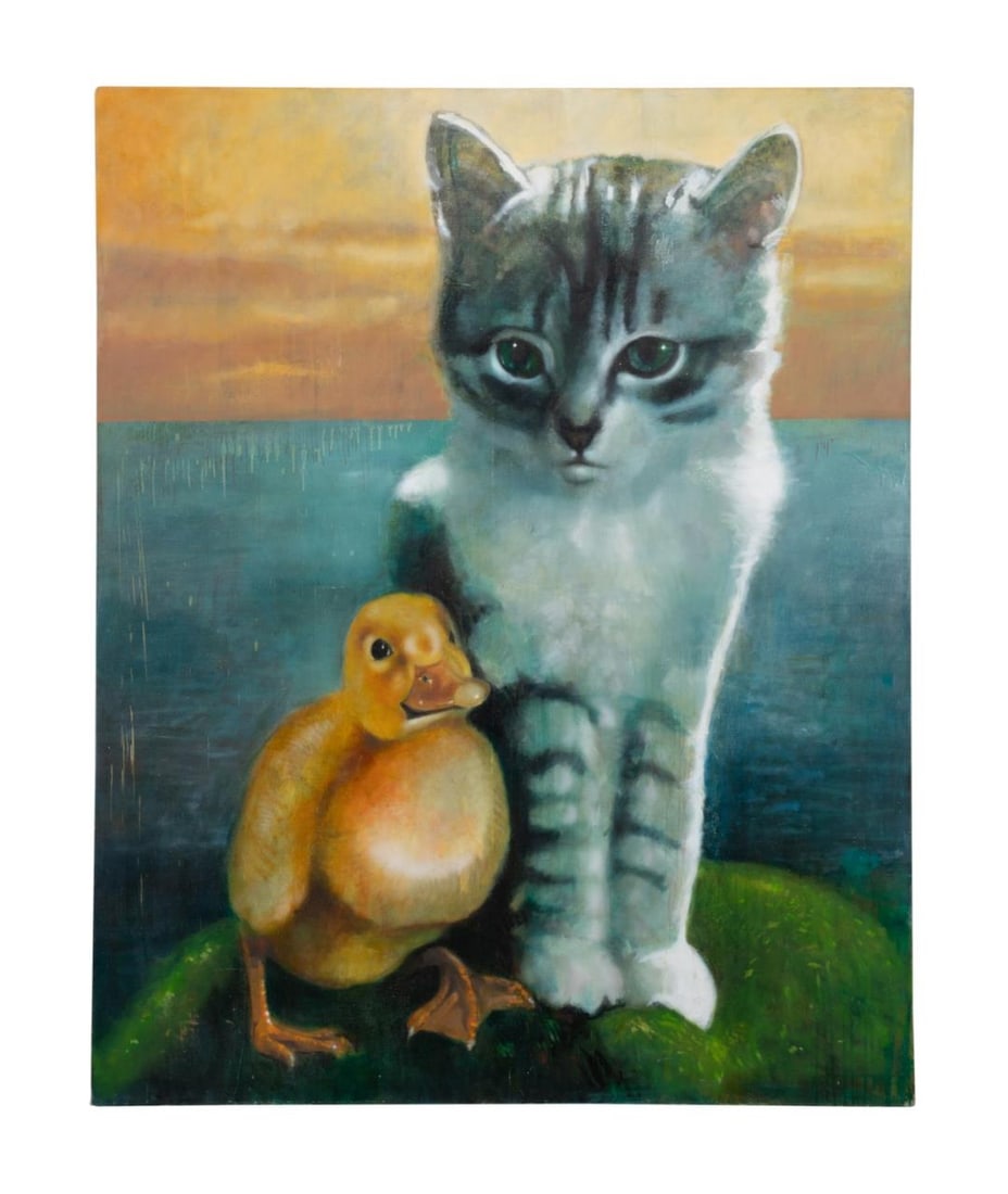 JOE PERAGINE 'KITTEN & CHICK' LARGE O/C 1999 (1 of 7)