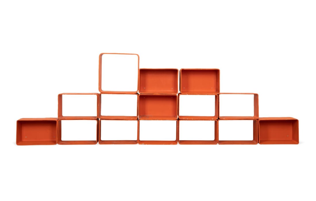 15PC WILLY GUHL ORANGE CEMENT MODULAR BOOKCASE (1 of 6)