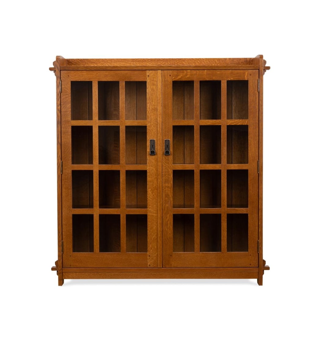 STICKLEY ARTS & CRAFTS DOUBLE GLASS DOOR BOOKCASE (1 of 6)