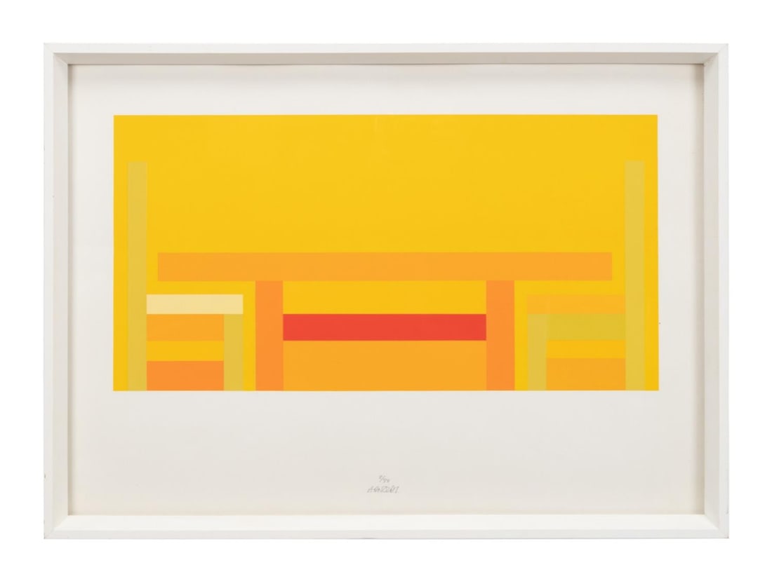 PER ARNOLDI, TABLE & CHAIRS IN YELLOW, 2/75 (1 of 6)