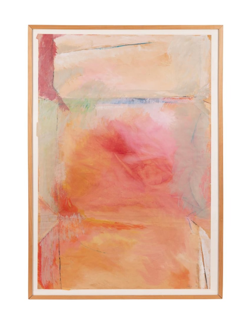 ABSTRACT OIL ON PAPER, 1979, NEW ORLEANS ARTIST (1 of 5)