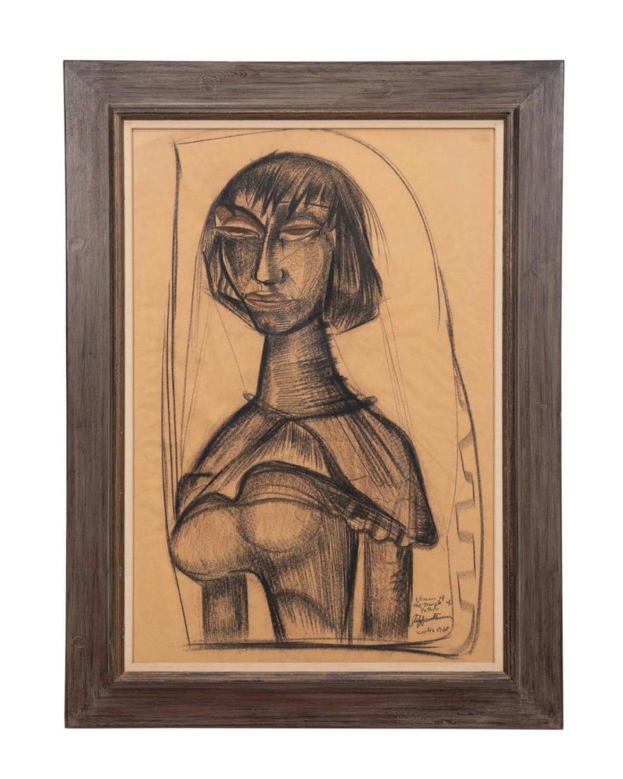 STEFFEN THOMAS 'VENUS OF THE TEMPLE...' CHARCOAL (1 of 6)