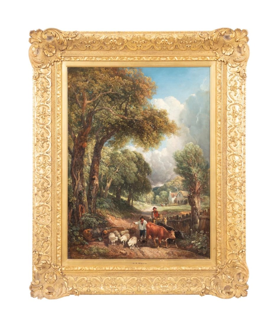 HENRY B. WILLIS PASTORAL 19TH CENT. LANDSCAPE O/C (1 of 6)