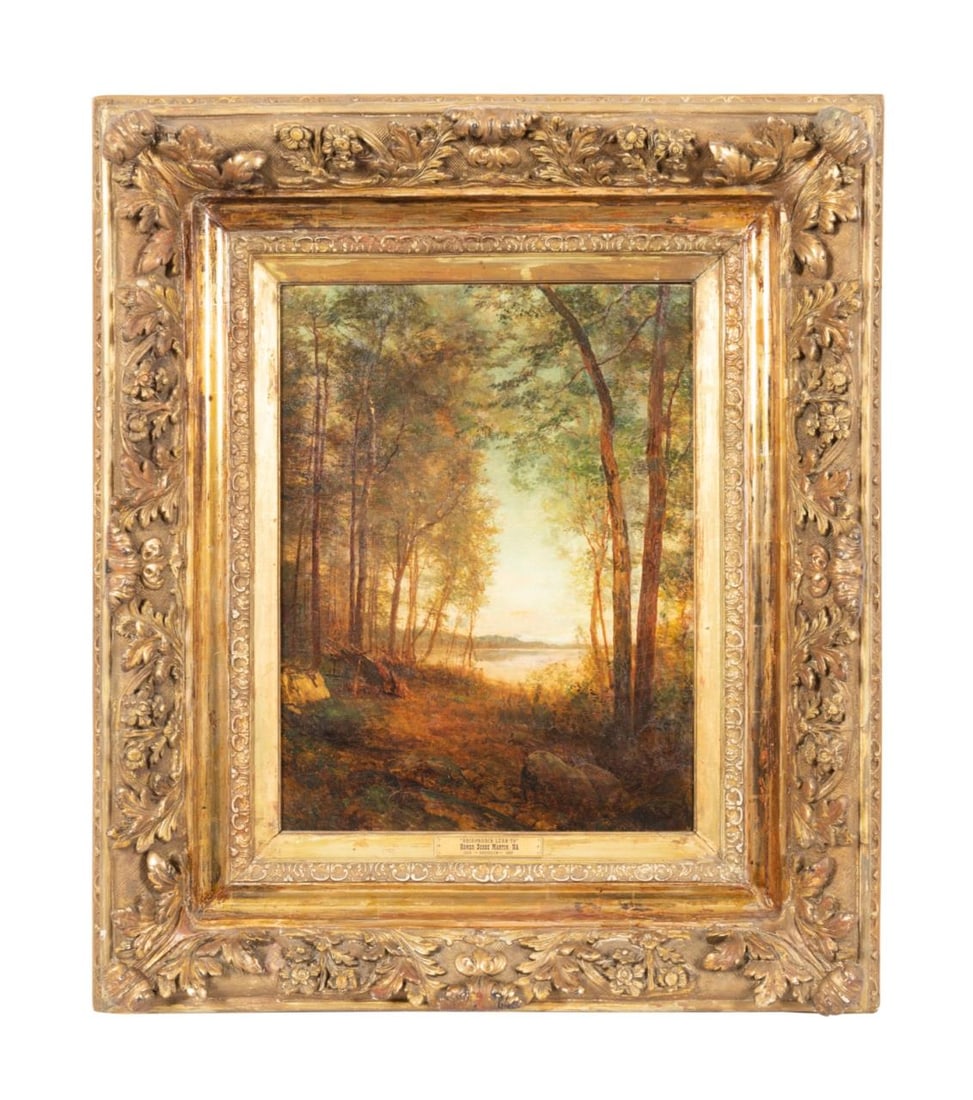 ATTRIB. TO H DODGE MARTIN 'ADIRONDACK LEAN-TO' O/C (1 of 5)