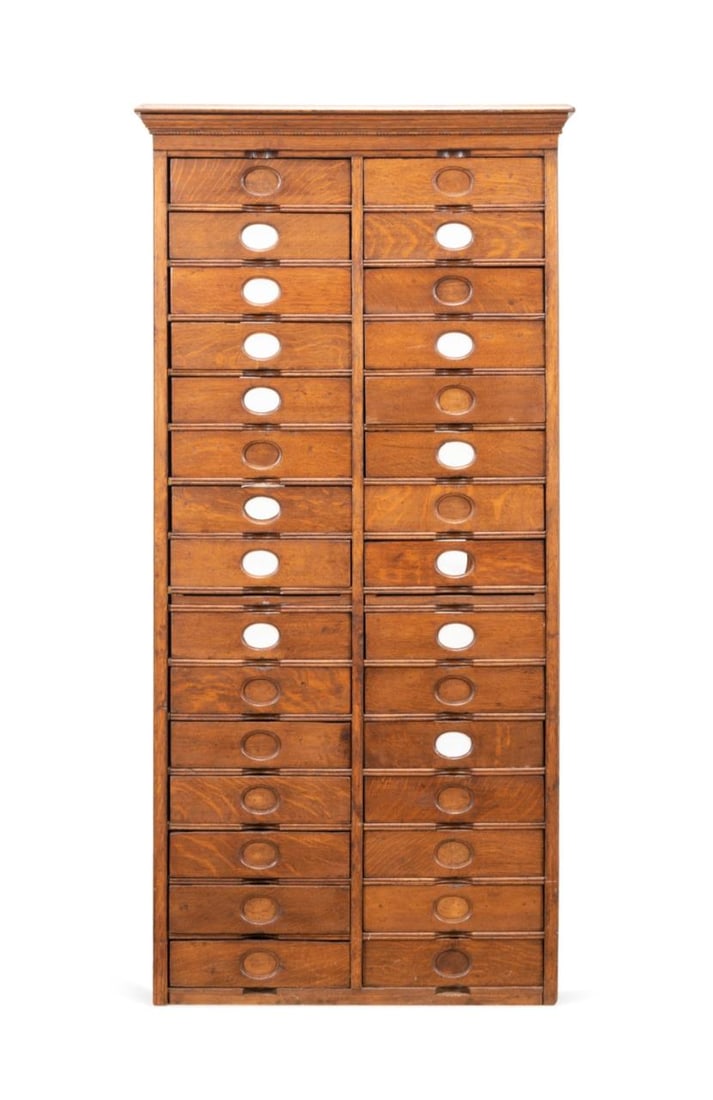 TWO AMBERG OAK VERTICAL FILING CABINETS (1 of 7)