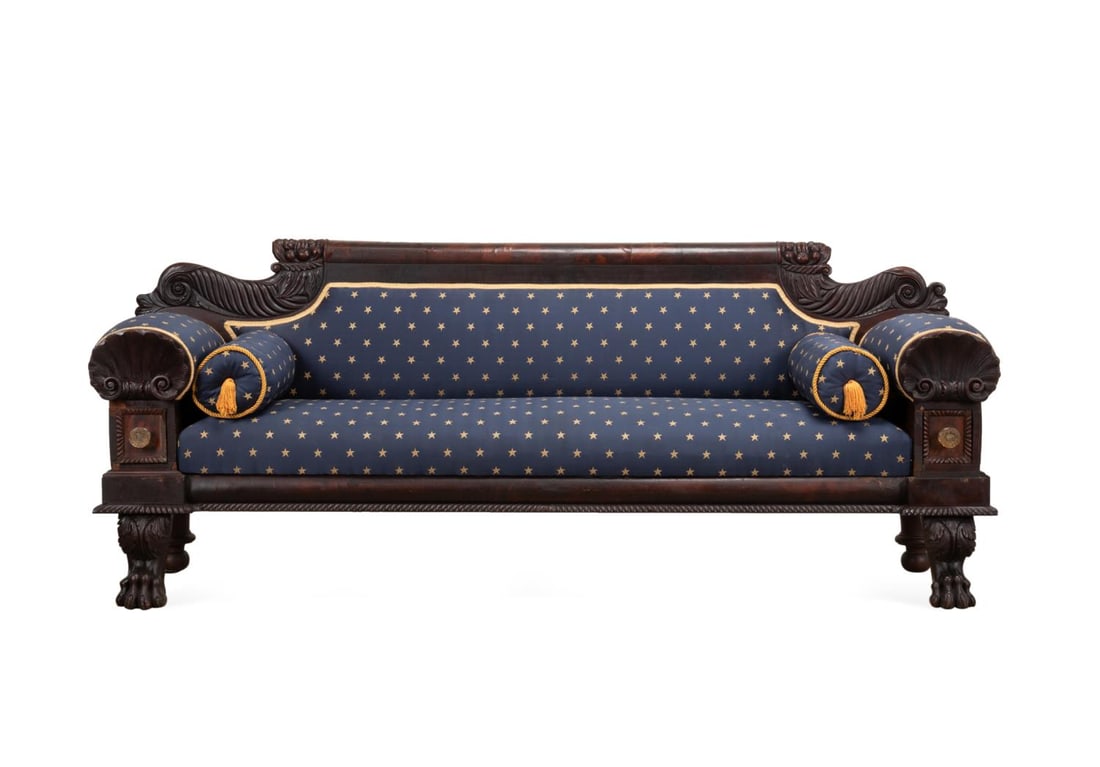 AMERICAN CLASSICAL MAHOGANY SOFA, C. 1830 (1 of 5)