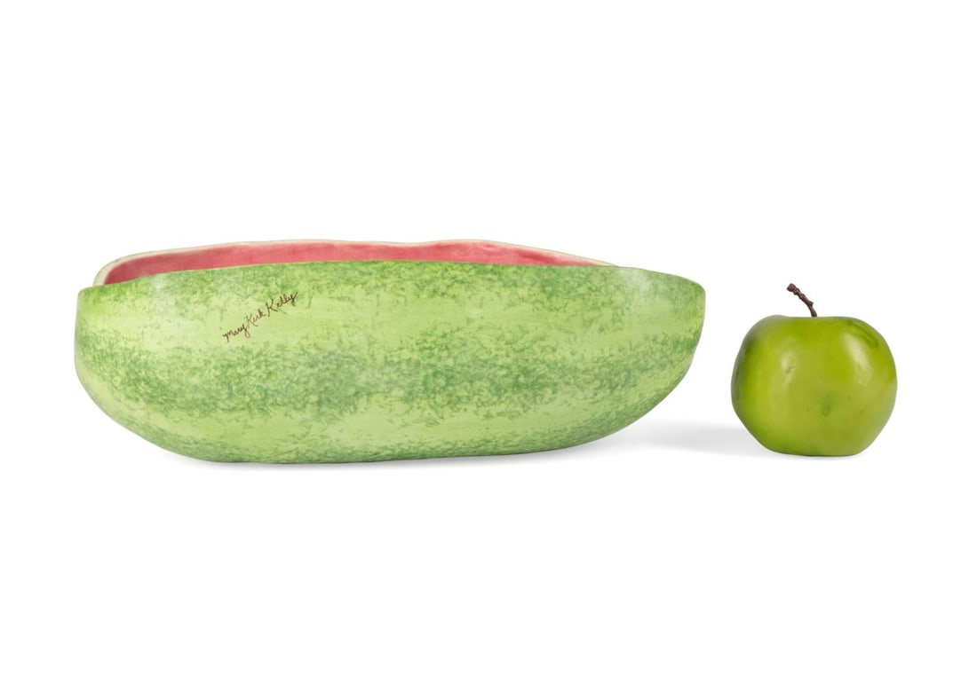 MARY KIRK KELLY CERAMIC WATERMELON SERVING BOWL (1 of 8)