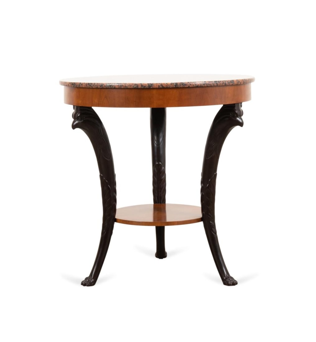 BAKER GRANITE TOP EMPIRE STYLE GUERIDON TABLE (1 of 5)