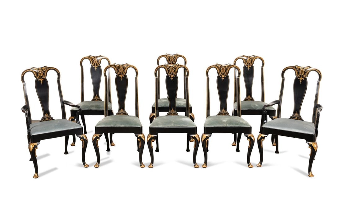 EIGHT BAKER NOBLE HOMES CHINOISERIE DINING CHAIRS (1 of 4)