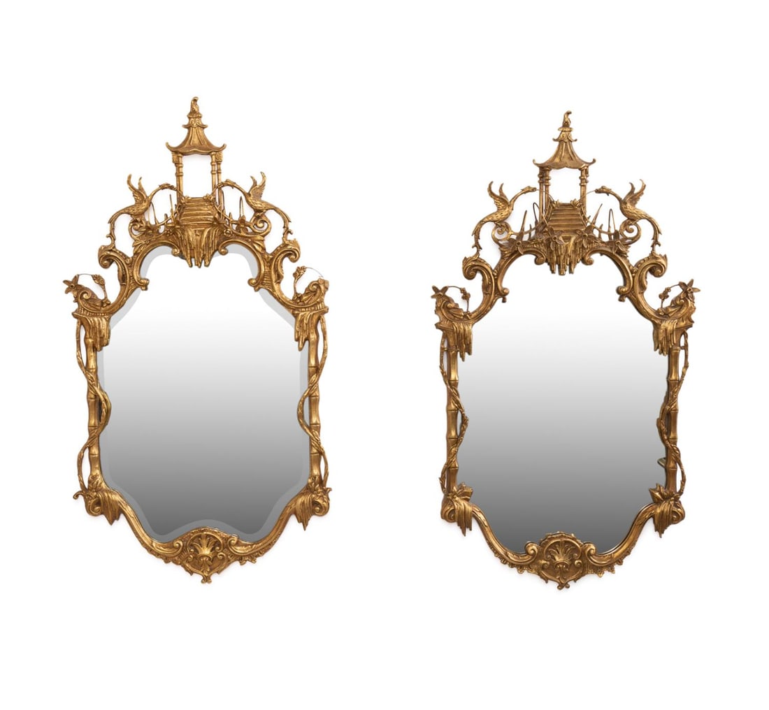 NEAR PR FRIEDMAN CHINESE CHIPPENDALE STYLE MIRRORS (1 of 4)
