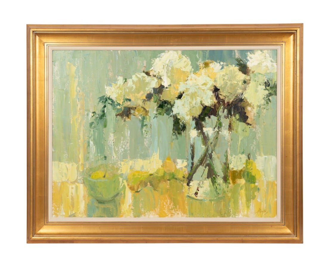 BARBARA FLOWERS 'HYDRANGEAS AND PEARS' 2008 O/C (1 of 7)