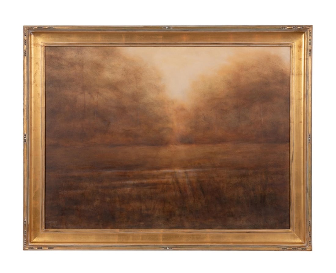 DANA JOHNS "RECEIVING LIGHT" SEPIA LANDSCAPE O/B (1 of 5)