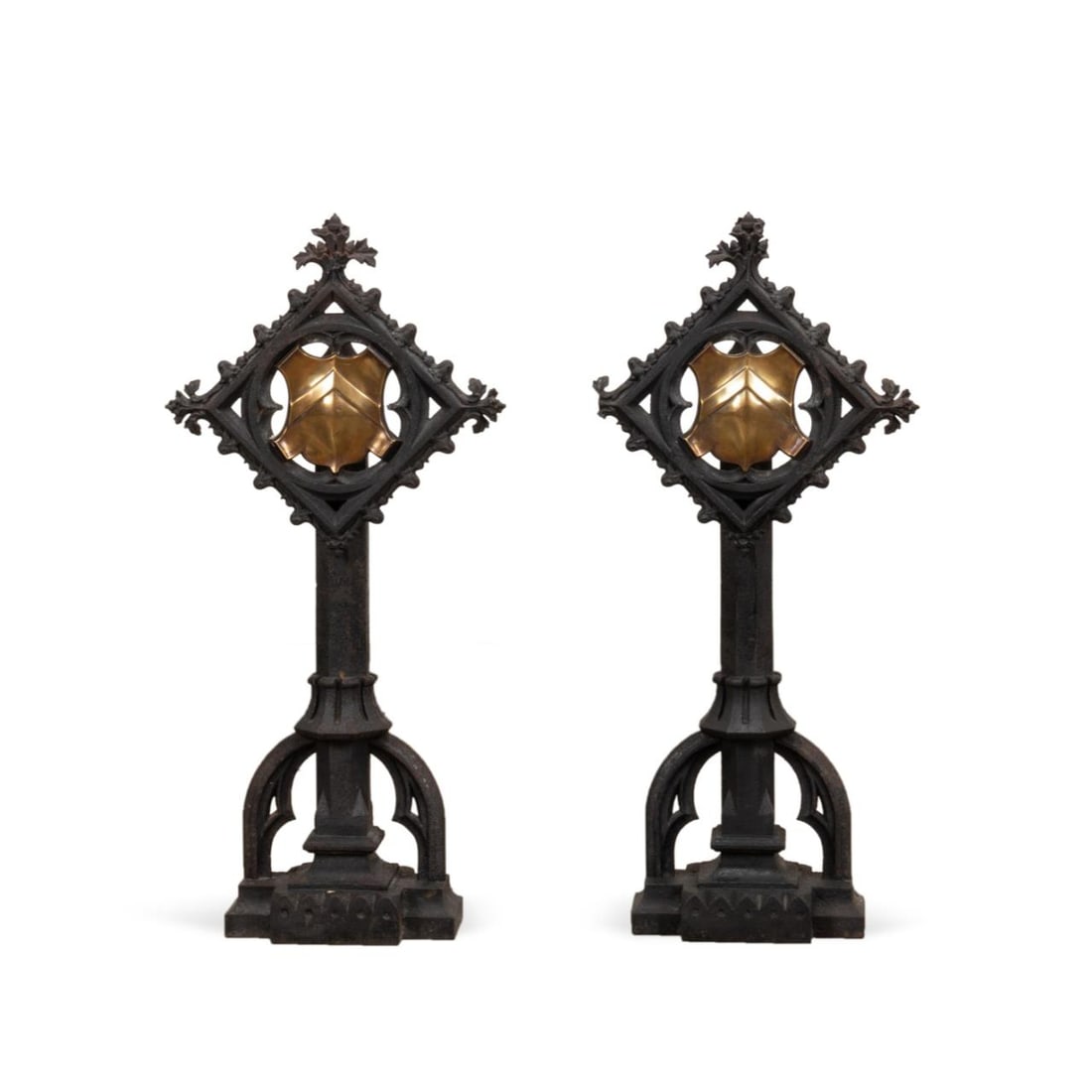 PR 19TH C. GOTHIC REVIVAL FIREDOGS, MANNER PUGIN (1 of 5)