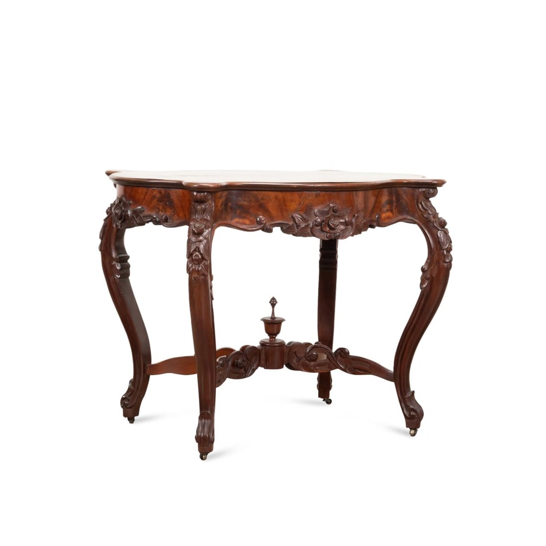 VICTORIAN TURTLE TOP MAHOGANY PARLOR TABLE (1 of 5)