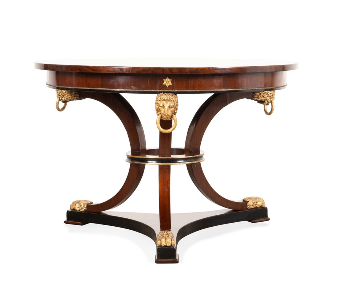 EMPIRE STYLE PARCEL GILT MAHOGANY CENTER TABLE (1 of 5)