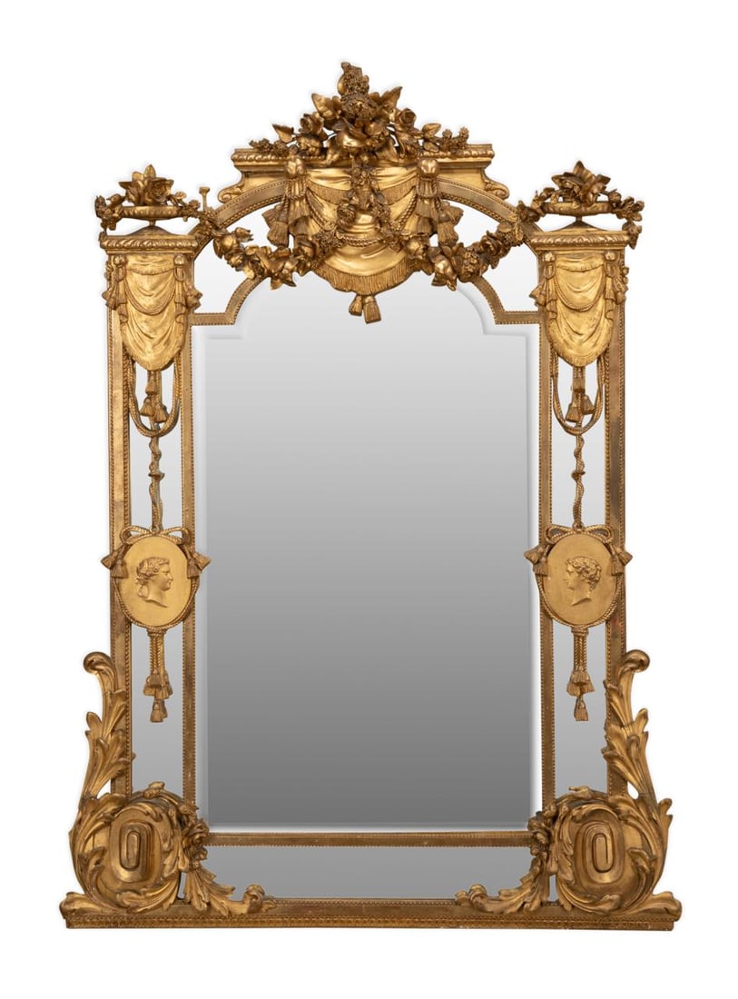 19TH C. ITALIAN NEOCLASSICAL STYLE GILTWOOD MIRROR (1 of 4)