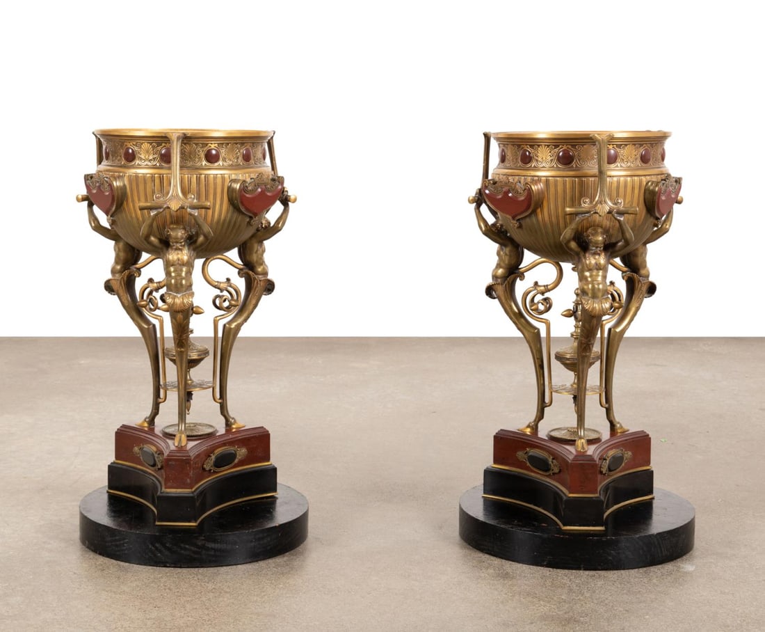 PAIR, ORMOLU BRULE PARFUMS AS TABLES, 19TH C. (1 of 9)