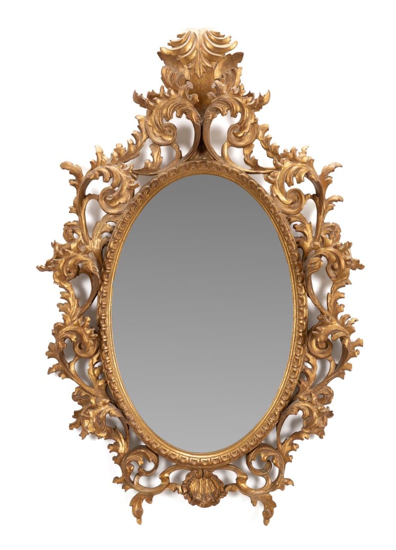 ITALIAN ROCOCO STYLE GILT WOOD MIRROR (1 of 5)
