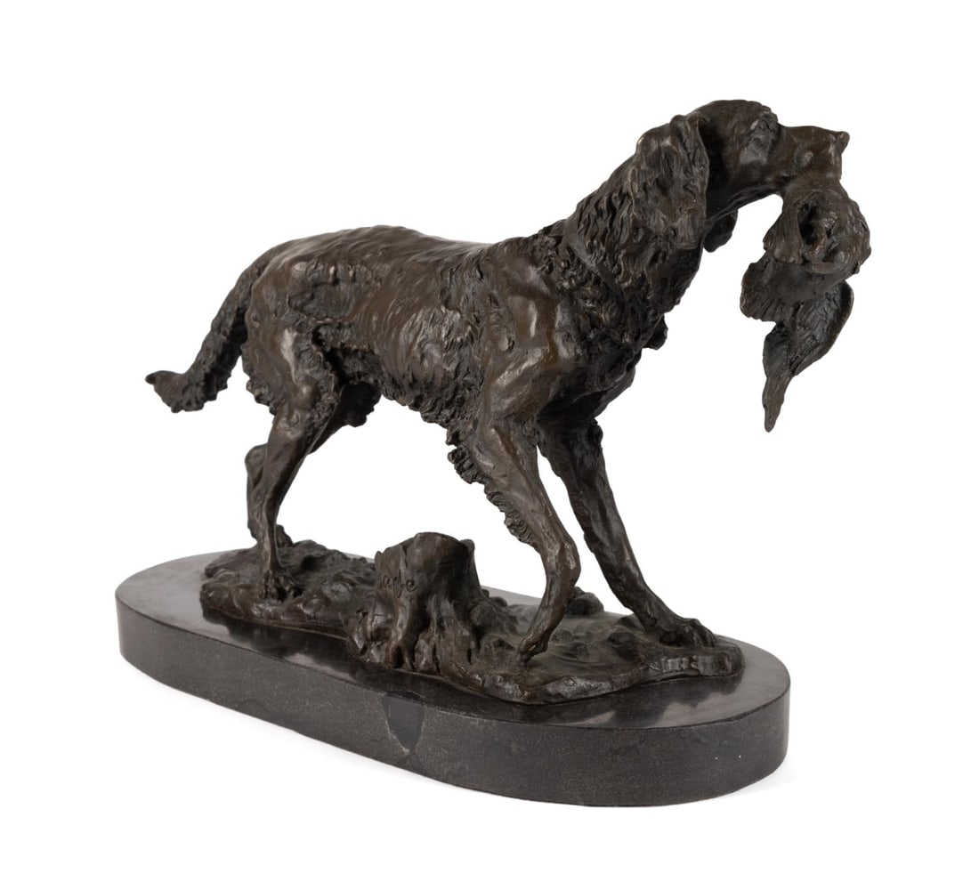 AFTER ANTOINE-LOUIS BARYE HUNTING DOG BRONZE (1 of 6)