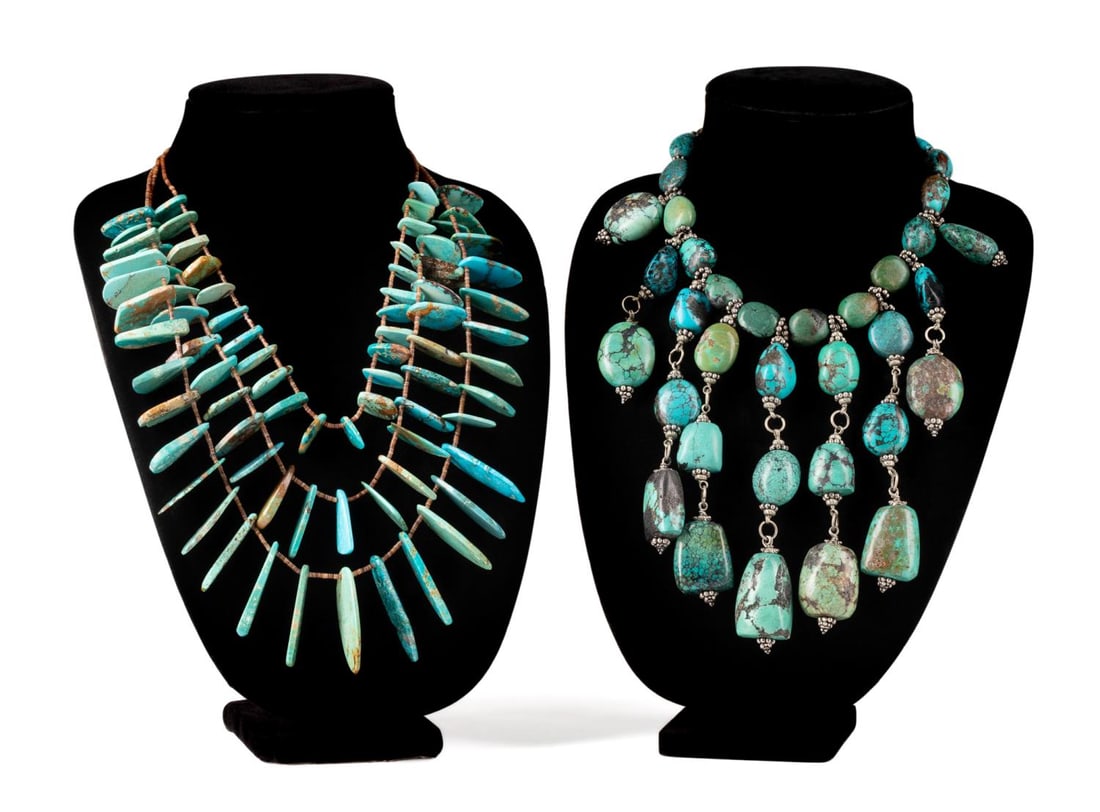 TWO TURQUOISE BEAD NECKLACES (1 of 7)