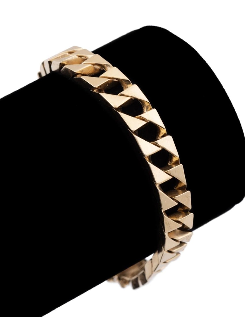 MODERN ITALIAN 14K YELLOW GOLD CHAIN LINK BRACELET (1 of 6)