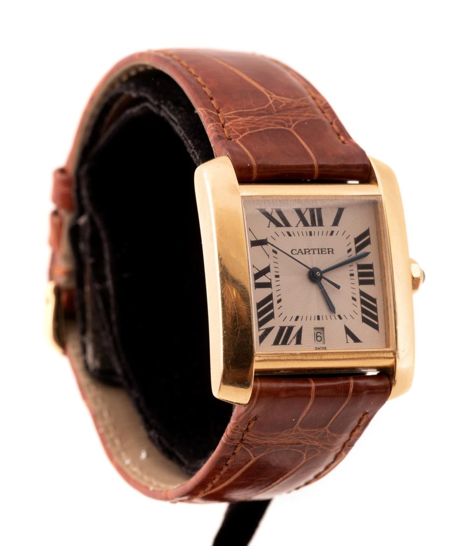 CARTIER 'TANK FRANCAISE' 18K YG WRIST WATCH (1 of 10)