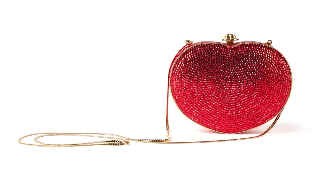 JUDITH LEIBER RED HEART MINAUDIERE EVENING BAG (1 of 8)