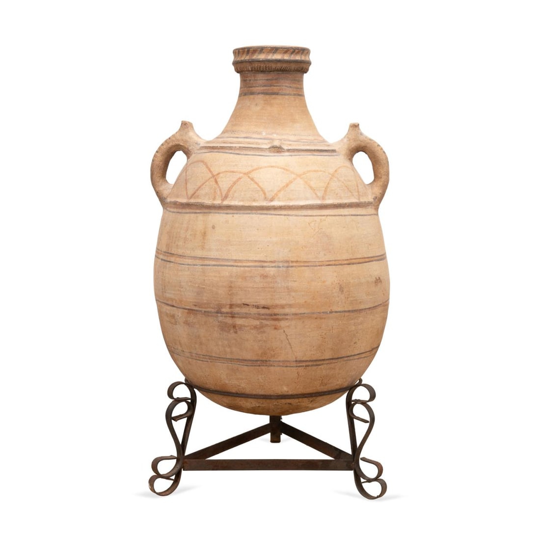 MEDITERRANEAN TERACOTTA OLIVE OIL JAR ON STAND (1 of 7)