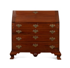 19TH C. AMERICAN GEORGIAN STYLE SLANT FRONT DESK