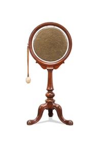 19TH C. VICTORIAN DINNER GONG IN MAHOGANY STAND