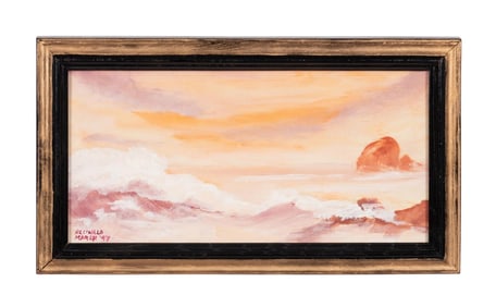 REGINALD MARSH SUNSET SEASCAPE FRAMED MM/P