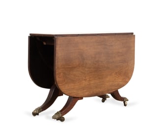 19TH C. CLASSICAL MAHOGANY CUMBERLAND DINING TABLE