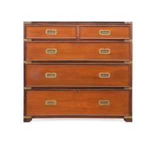 20TH C. ENGLISH ROSEWOOD CAMPAIGN CHEST