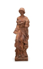 ALLEGORICAL CAST IRON GARDEN FIGURE OF SUMMER