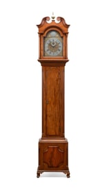 JOHN GUILD TALL MAHOGANY CASE CLOCK RUNNING