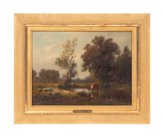 WILLIAM HART, LANDSCAPE, 1888, OIL ON CANVAS