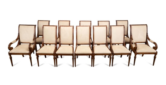 TWELVE KARGES LOUIS XVI STYLE DINING CHAIRS