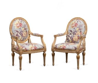 PAIR DENNIS & LEEN 'ITALIAN LOUIS XVI' ARMCHAIRS