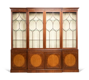 BAKER GEORGIAN STYLE MAHOGANY BREAKFRONT