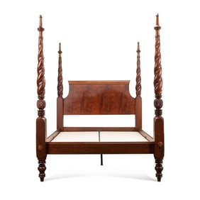 CARIBBEAN COLONIAL MAHOGANY QUEEN POSTER BED