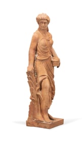 ALLEGORICAL CAST IRON GARDEN FIGURE OF SPRING