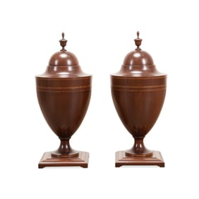 PAIR FEDERAL STYLE CUSTOM KNIFE URNS, C. 1940