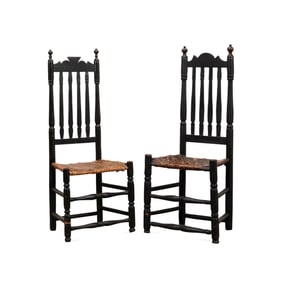 TWO AMERICAN BANISTER BACK CHAIRS, 18TH/19TH